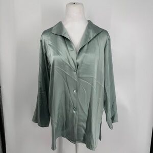 Eileen Fisher Sage Green Button Down Shirt